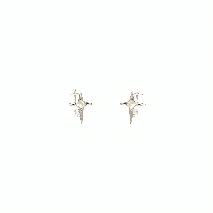 Astrielle - Star-shaped zirconia earrings with cross detail