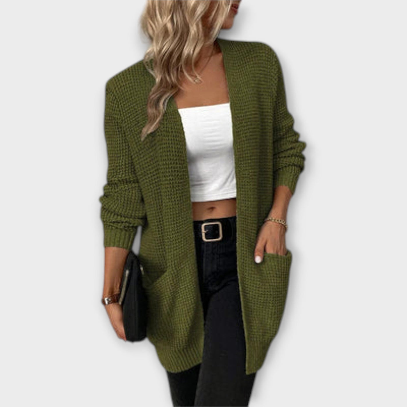 Nancy - cardigan casual lavorato a maglia con tasche