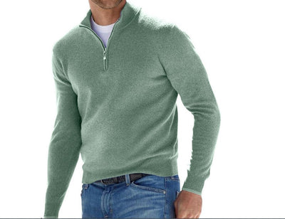 Fabiano - Exquisite men's jumper with three-quarter zip