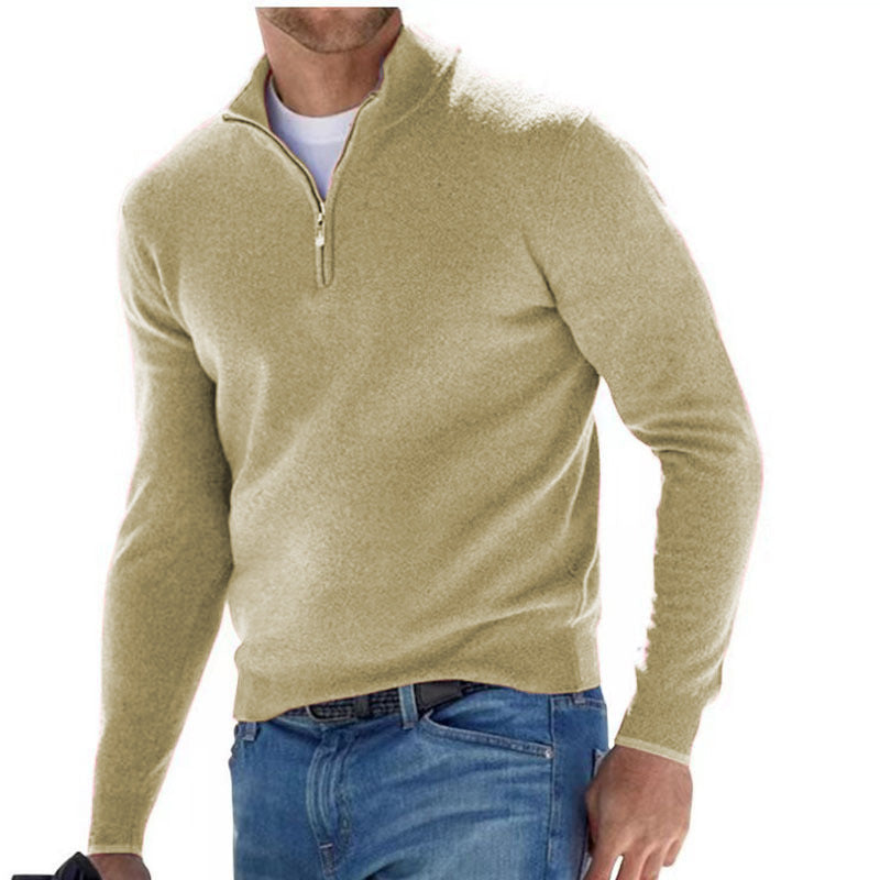 Fabiano - Exquisite men's jumper with three-quarter zip