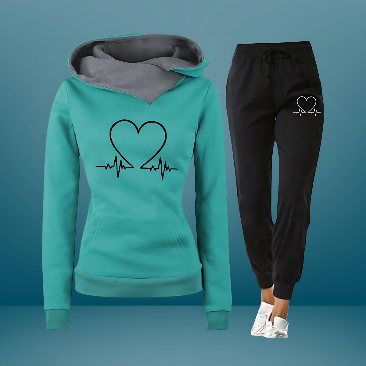 Heartbeat - Conjunto de sudadera con capucha y jogger