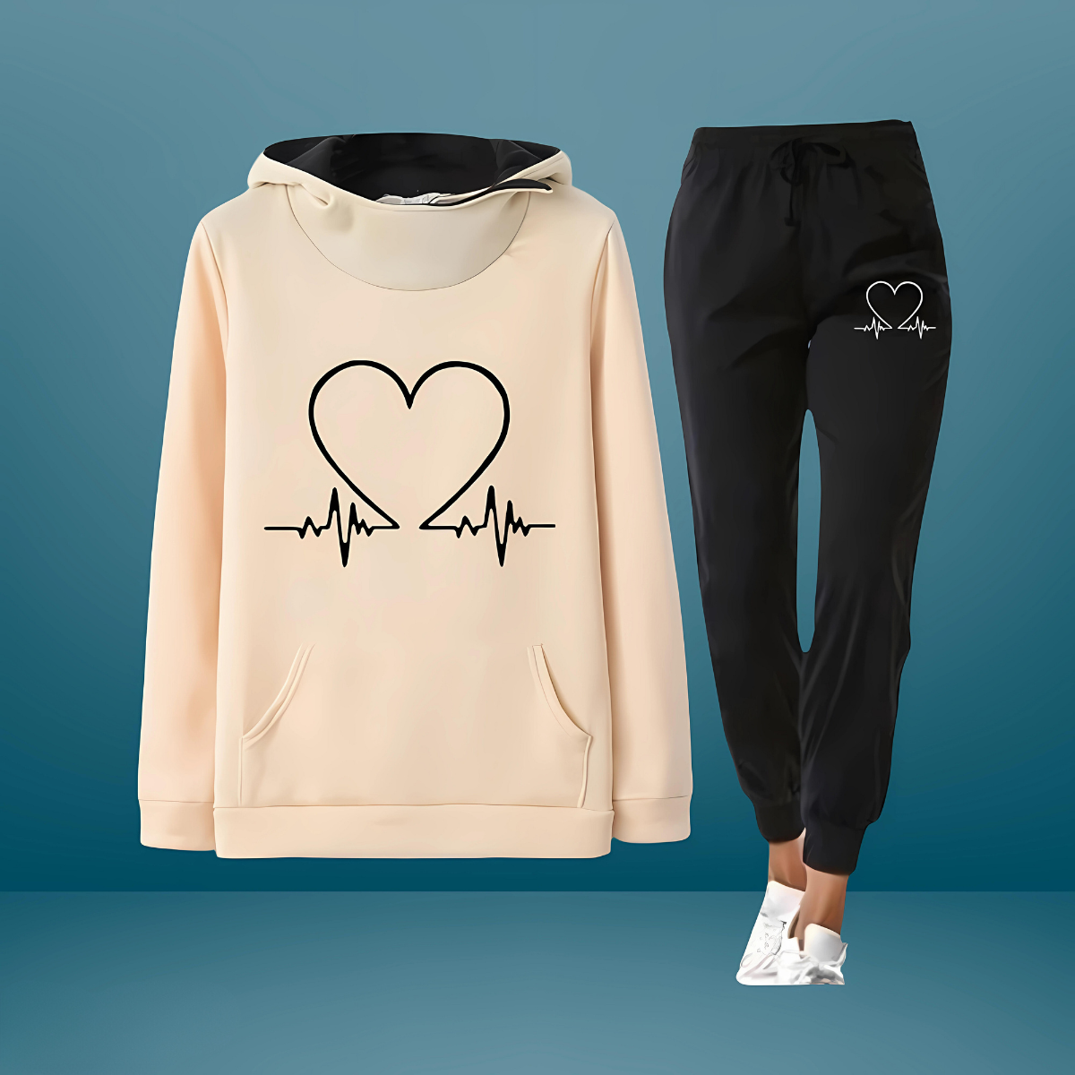 Heartbeat - Conjunto de sudadera con capucha y jogger