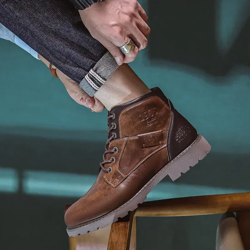 parker | Botas de cuero casuales para hombre en estilo británico