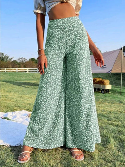 Pantalon imprimé à motif fleuri