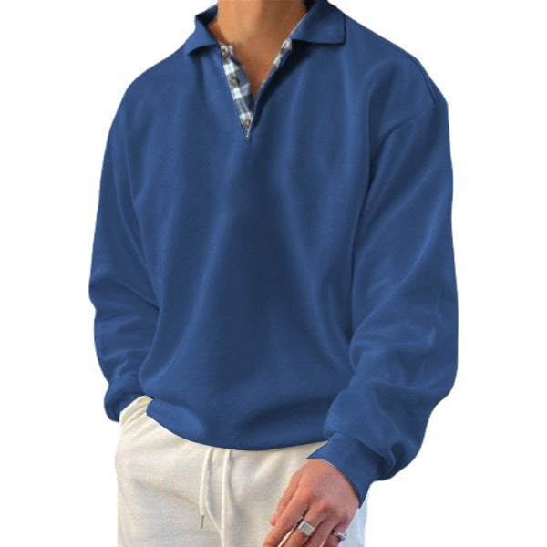 Albert - Maglione con cappuccio da uomo a maniche lunghe con scollo a V