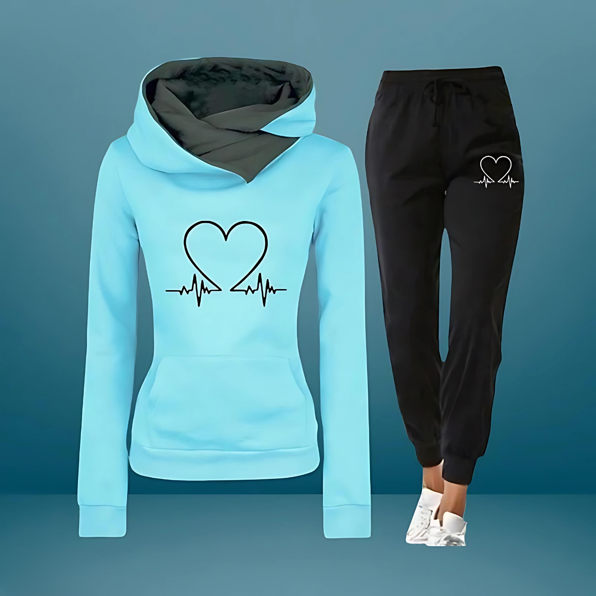 Heartbeat - Conjunto de sudadera con capucha y jogger